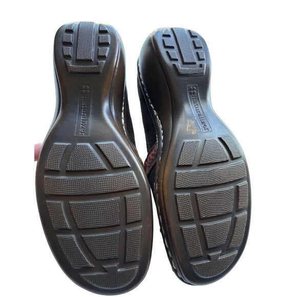 Naturalizer Suede Brown Loafers Suri Faux Fur Lining 2” Heel Size 8.5 - Picture 8 of 9